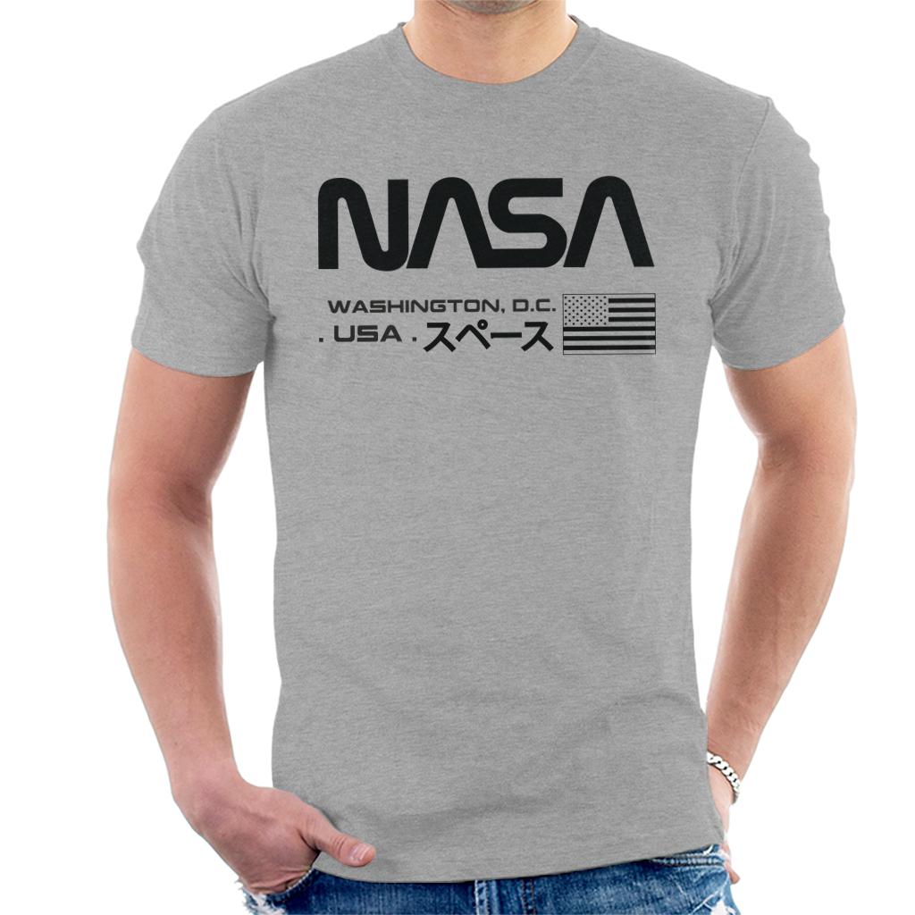 NASA US Flag Japanese Text Men's T-Shirt product image 1