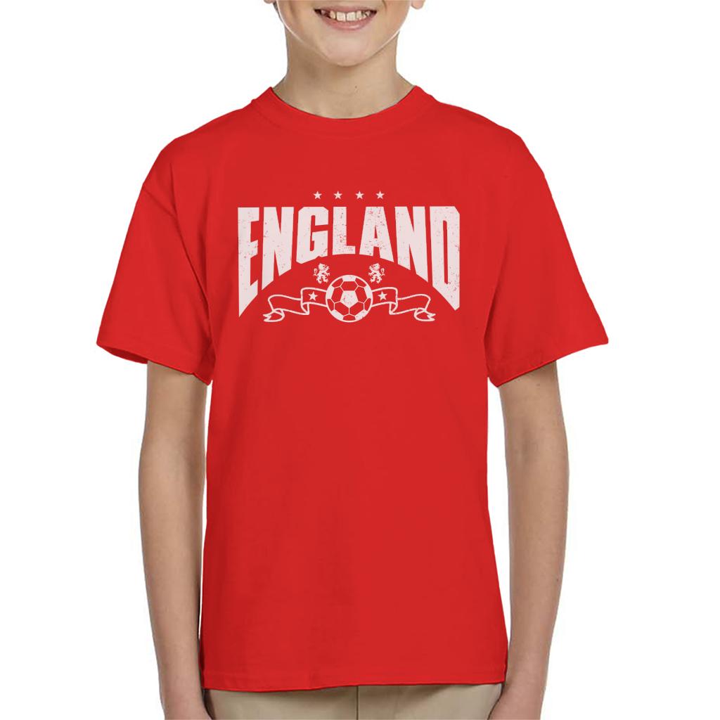 England White Print Euro Football Banner Kid's T-Shirt product image 1