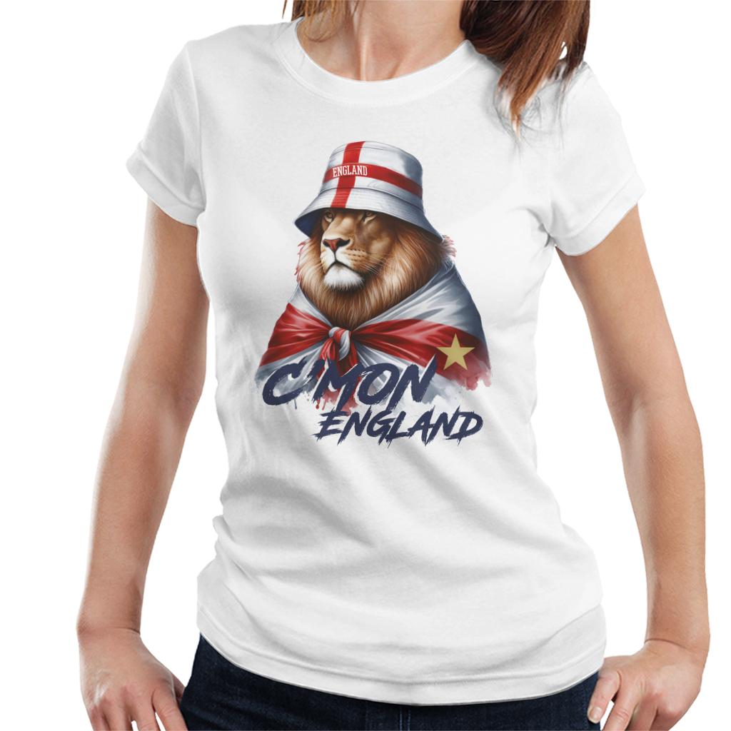 C'mon England Blue Flag Wrapped Lion Euro Football Women's product image 1