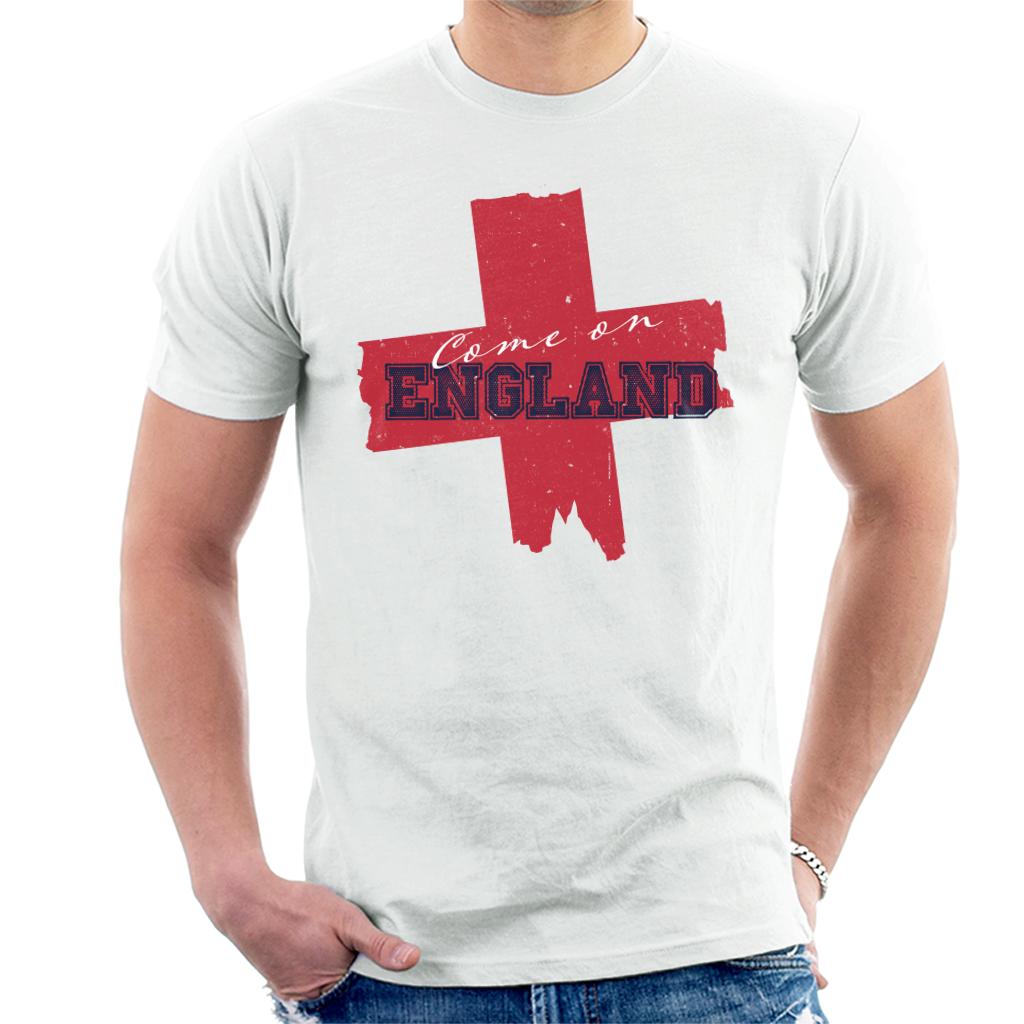 Come On England Red Cross Distress Euro Football Men's product image 1