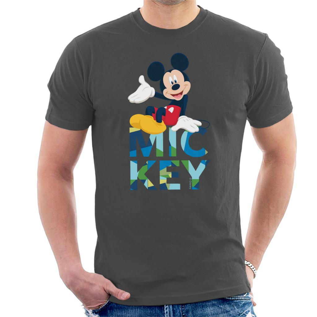 Disney Mickey Mouse Colour Text Men's T-Shirt product image 1