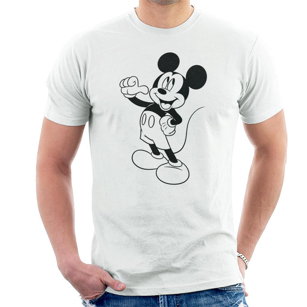 Disney Mickey Mouse Classic Black Sketch Men's T-Shirt product image 4