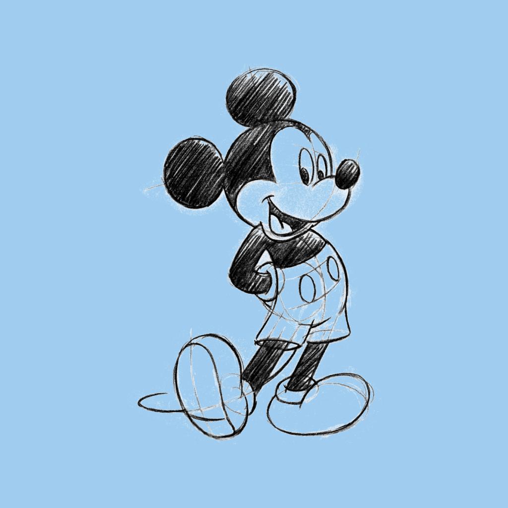 Disney Mickey Mouse Sketch Drawing Men's T-Shirt product image 7