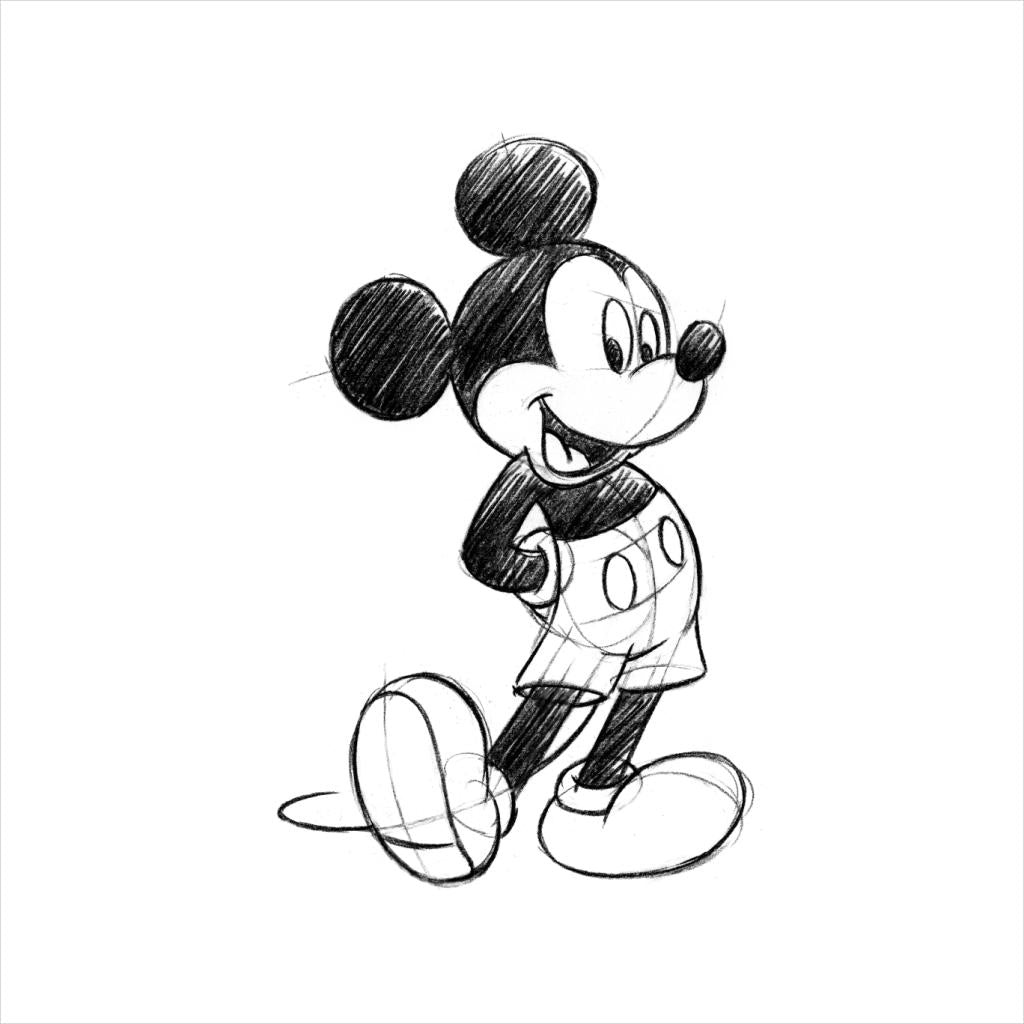 Disney Mickey Mouse Sketch Drawing Men's T-Shirt product image 5