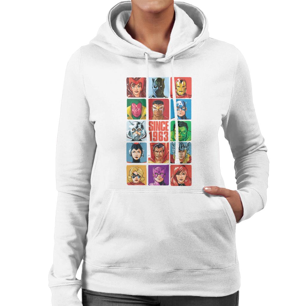 Marvel Avengers Headshot Tiles Since 1963 Women's Hooded product image 4