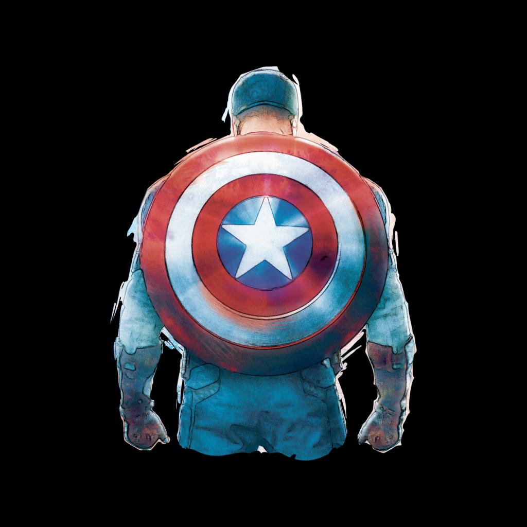 Marvel Captain America Sketch Style Shield Back Men's product image 2