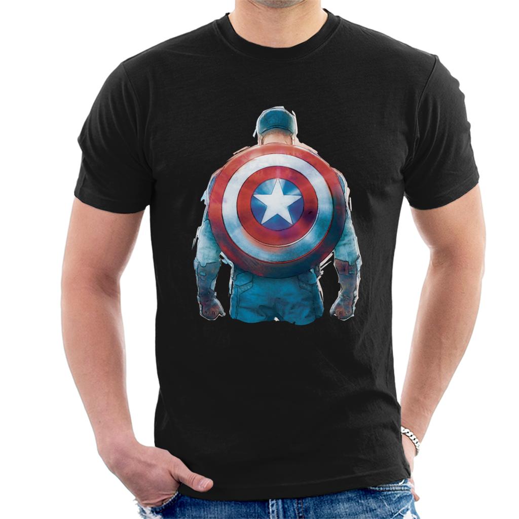 Marvel Captain America Sketch Style Shield Back Men's product image 1