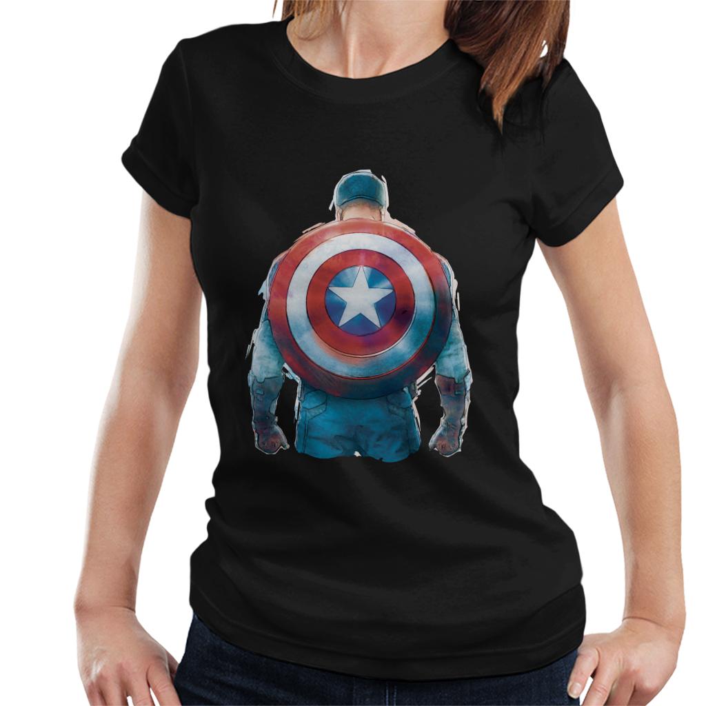 Marvel Captain America Sketch Style Shield Back Women's product image 1
