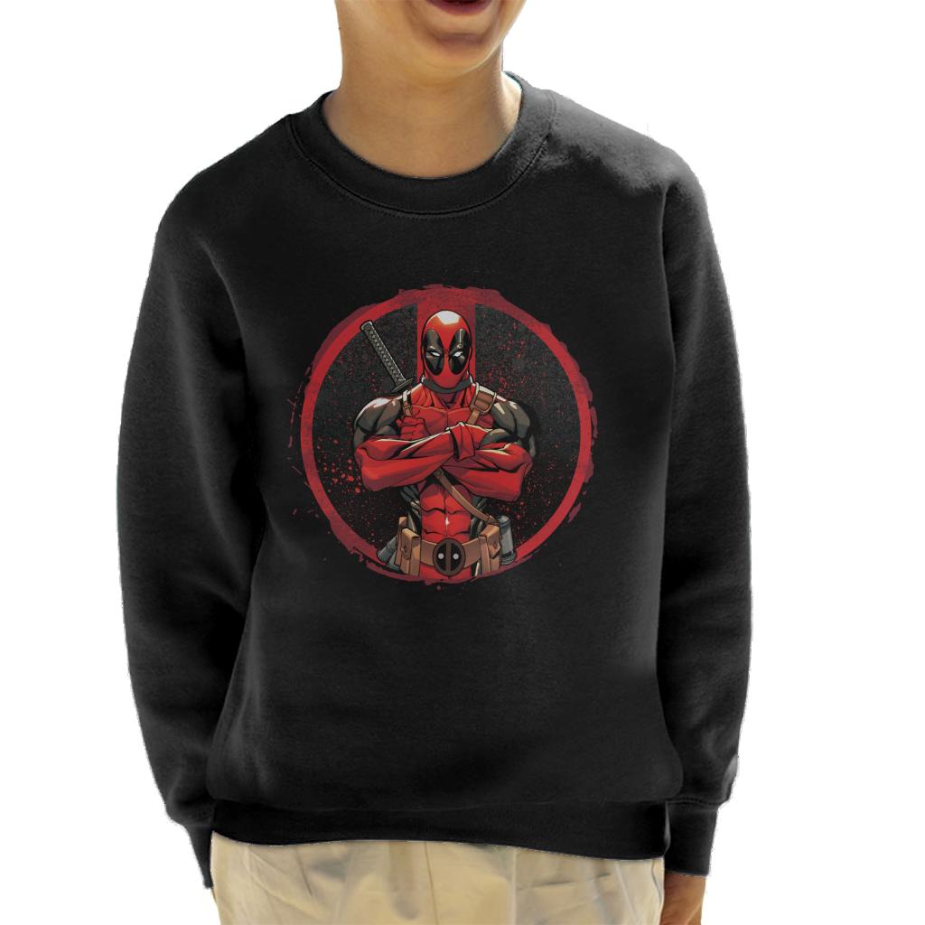 Marvel Deadpool Blood Splatter Arms Folded Kid's Sweatshirt product image 1