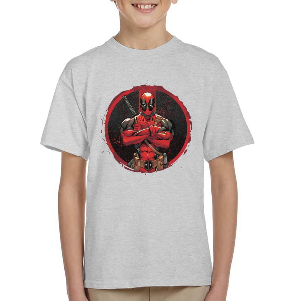Marvel Deadpool Blood Splatter Arms Folded Kid's T-Shirt product image 4