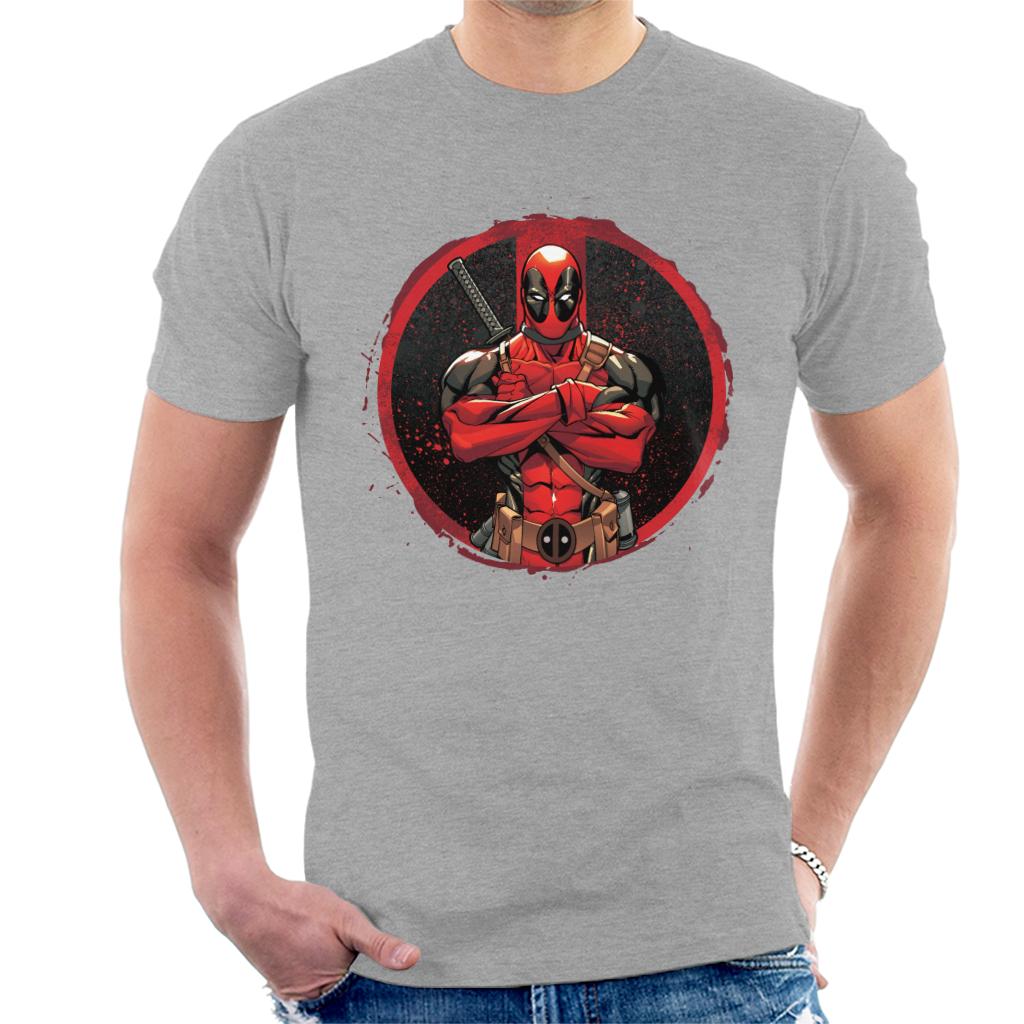 Marvel Deadpool Blood Splatter Arms Folded Men's T-Shirt product image 4
