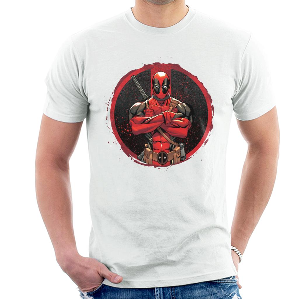 Marvel Deadpool Blood Splatter Arms Folded Men's T-Shirt product image 6