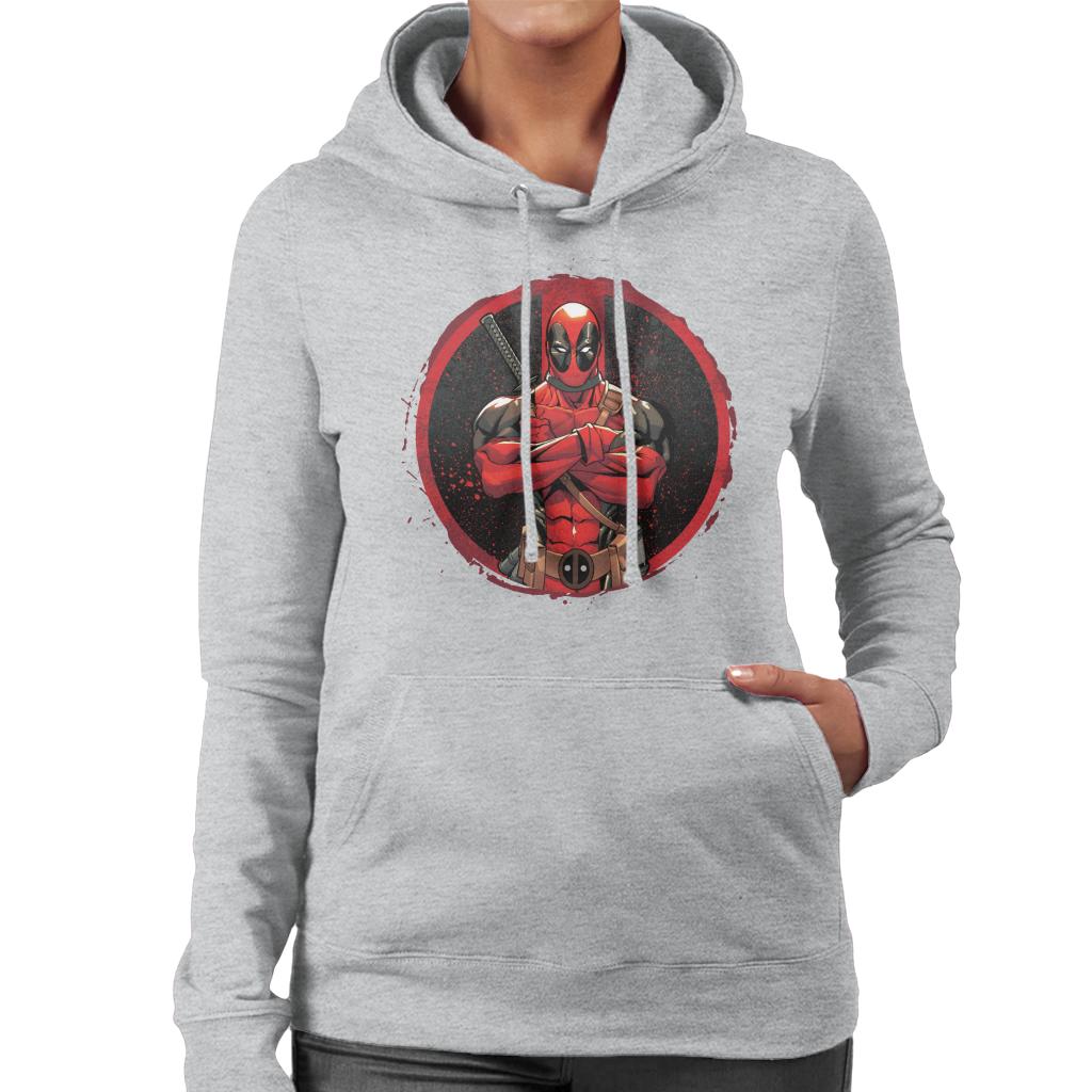 Marvel Deadpool Blood Splatter Arms Folded Women's Hooded product image 4