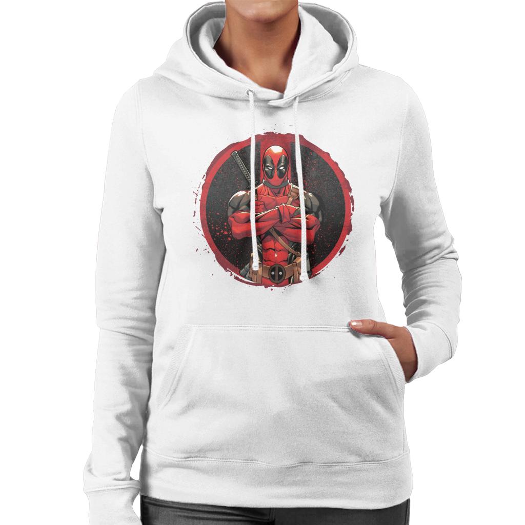 Marvel Deadpool Blood Splatter Arms Folded Women's Hooded product image 6
