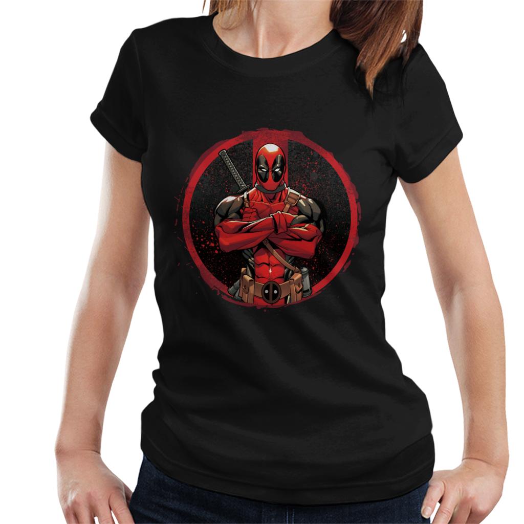 Marvel Deadpool Blood Splatter Arms Folded Women's T-Shirt product image 1