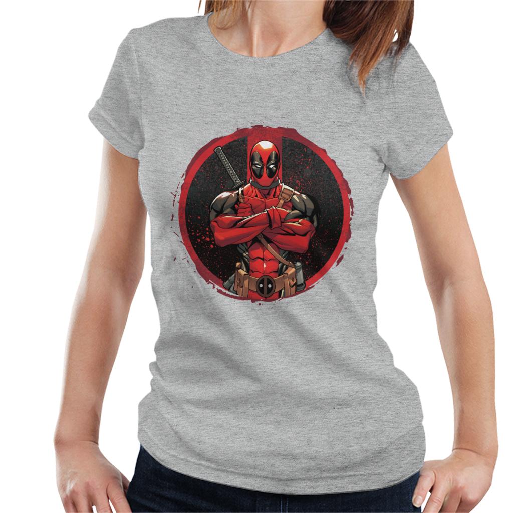 Marvel Deadpool Blood Splatter Arms Folded Women's T-Shirt product image 4