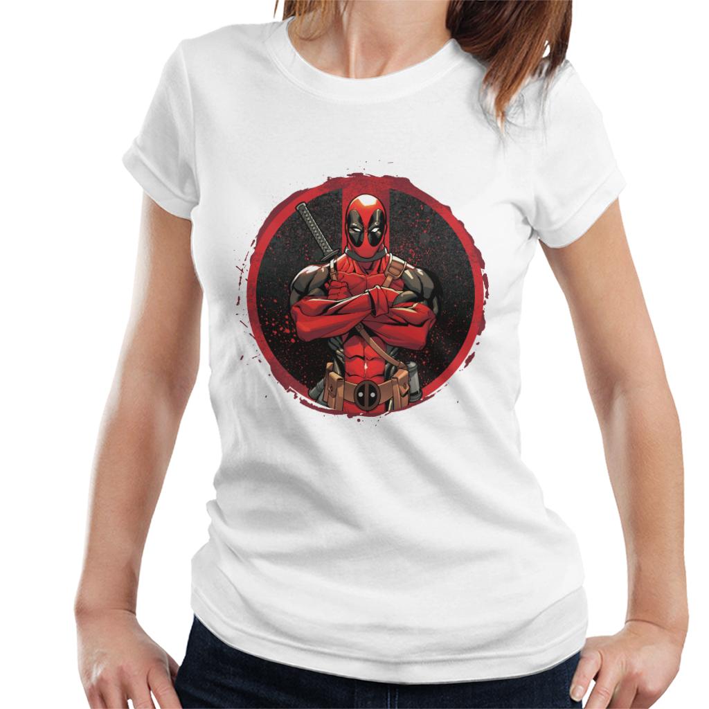 Marvel Deadpool Blood Splatter Arms Folded Women's T-Shirt product image 6