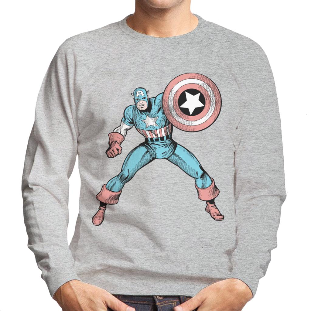 Marvel Comic Captain America Shield Pose Men's Sweatshirt product image 1