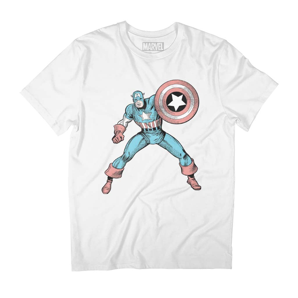 Marvel Comic Captain America Shield Pose Men's T-Shirt product image 1