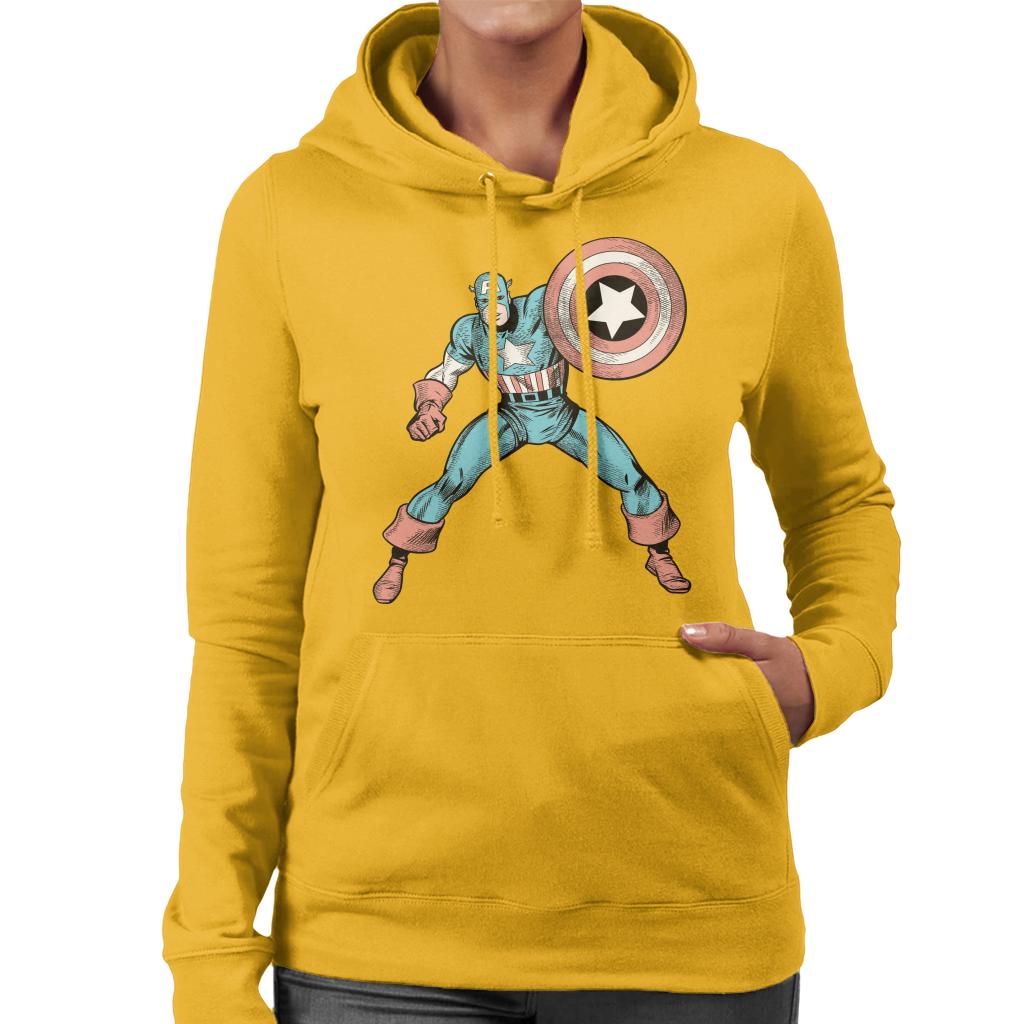 Marvel Comic Captain America Shield Pose Women's Hooded product image 6