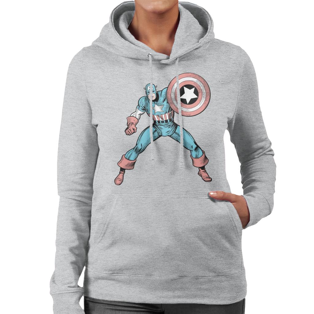 Marvel Comic Captain America Shield Pose Women's Hooded product image 1