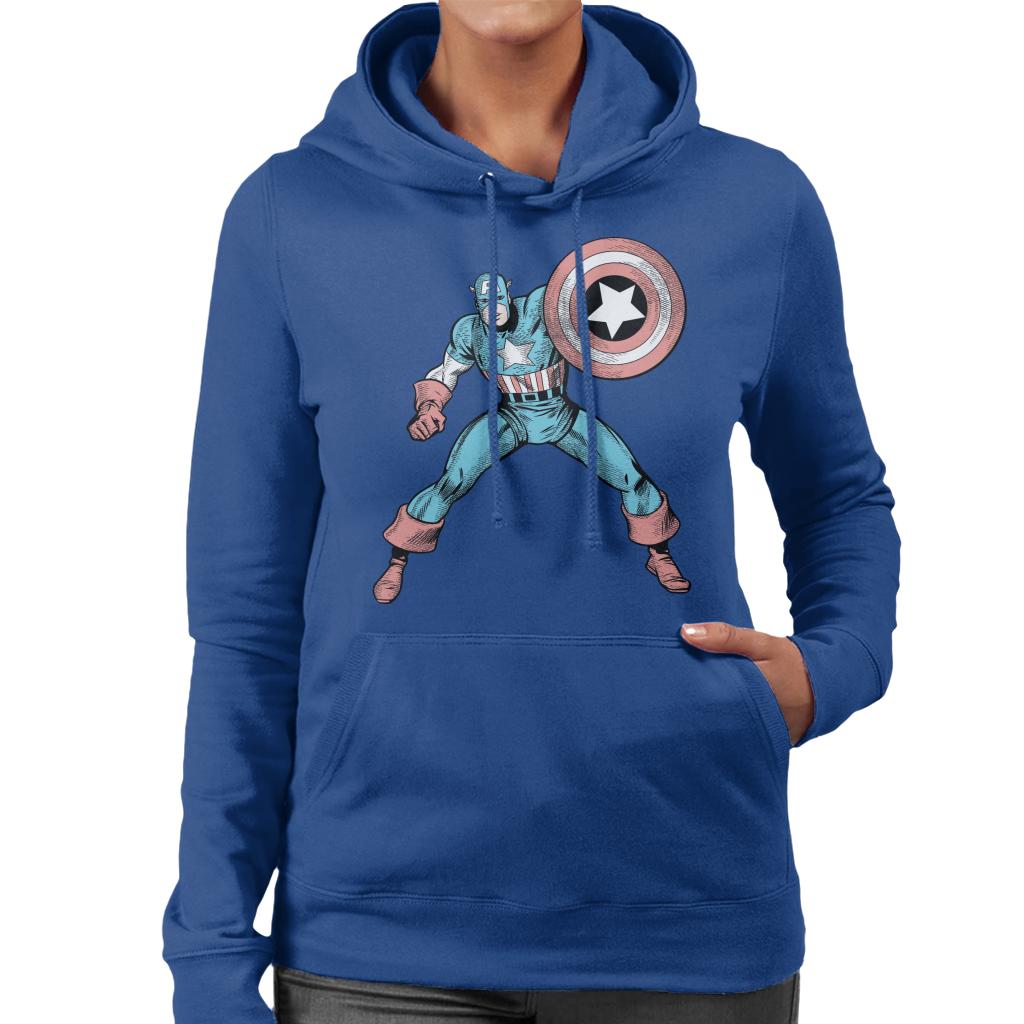 Marvel Comic Captain America Shield Pose Women's Hooded product image 4