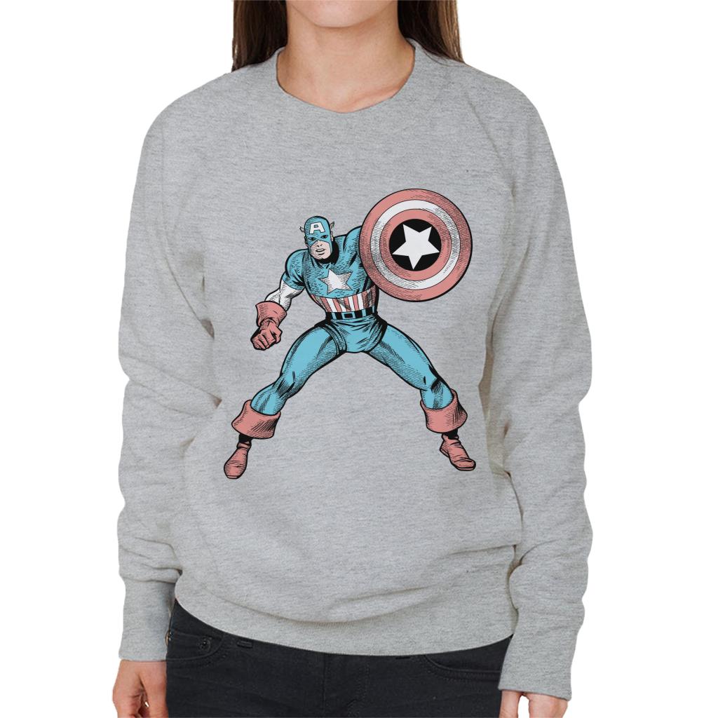 Marvel Comic Captain America Shield Pose Women's Sweatshirt product image 1