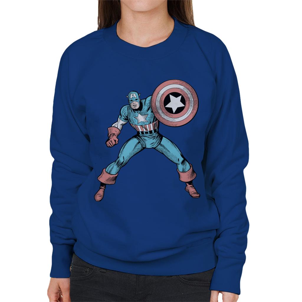 Marvel Comic Captain America Shield Pose Women's Sweatshirt product image 4