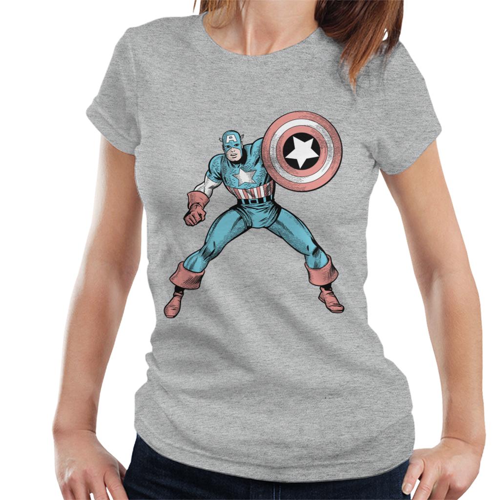 Marvel Comic Captain America Shield Pose Women's T-Shirt product image 1