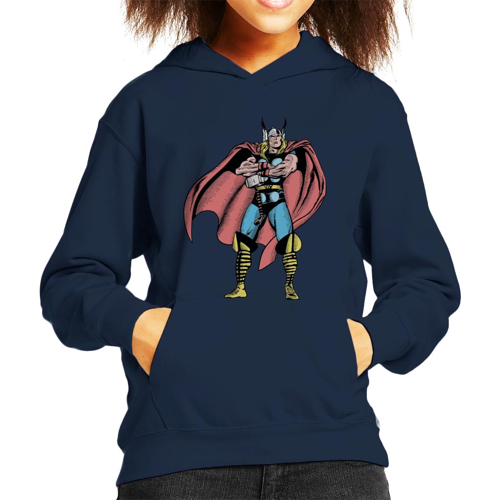 Marvel Comic Thor Arms Folded Pose Kid's Hooded Sweatshirt product image 4