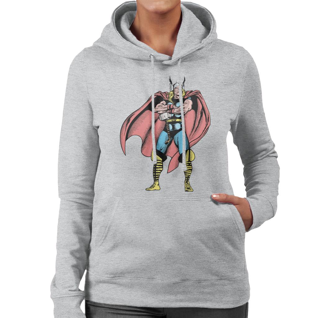 Marvel Comic Thor Arms Folded Pose Women's Hooded Sweatshirt product image 1