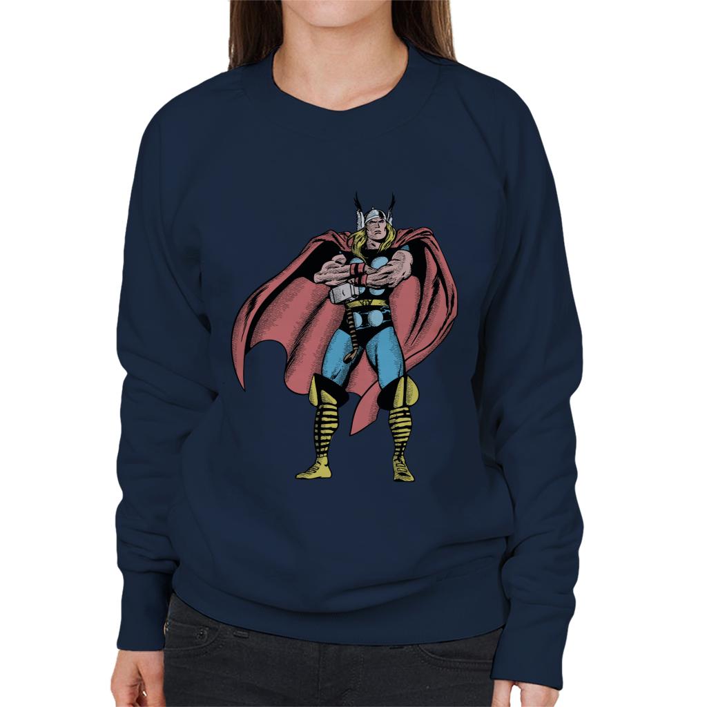 Marvel Comic Thor Arms Folded Pose Women's Sweatshirt product image 6