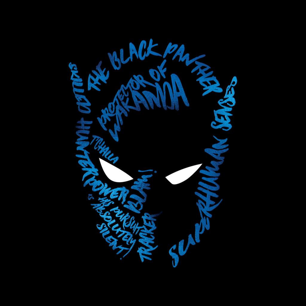 Marvel Mask Text Outline Black Panther Women's Hooded product image 2