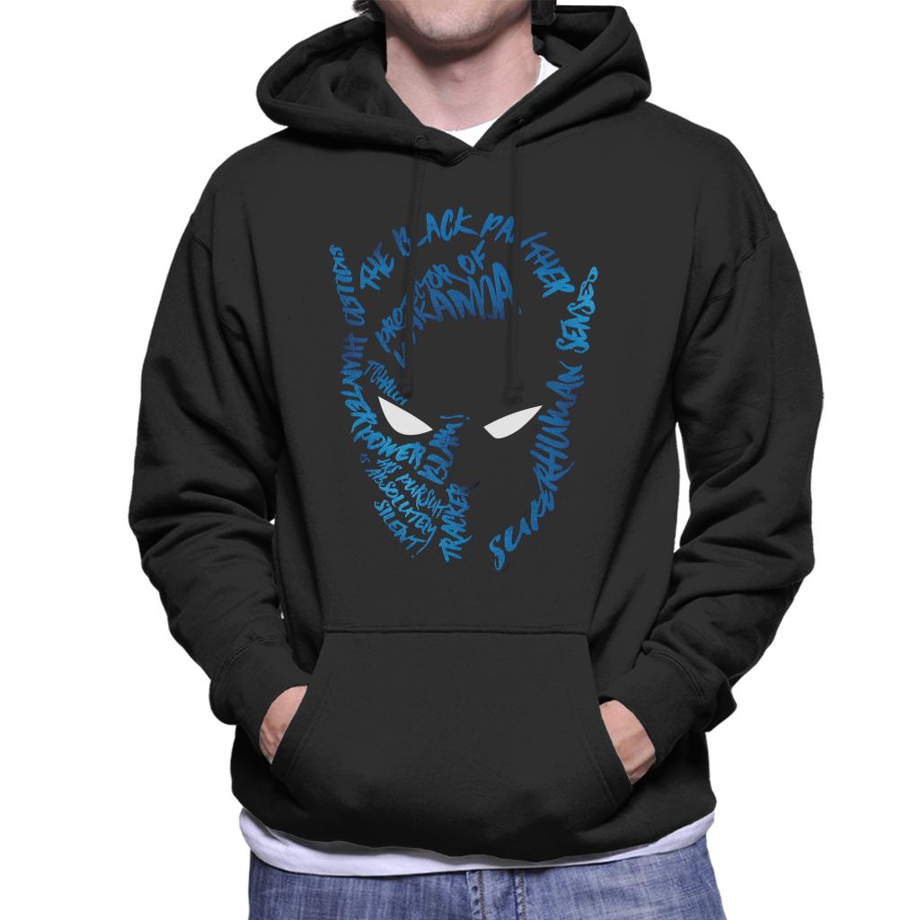 Marvel Mask Text Outline Black Panther Men's Hooded product image 1