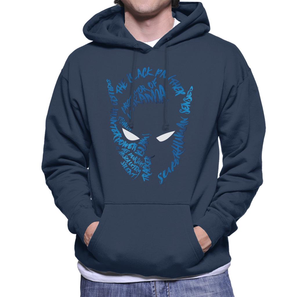 Marvel Mask Text Outline Black Panther Men's Hooded product image 4