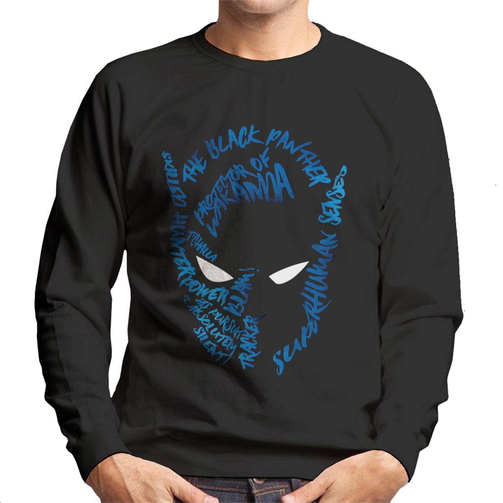 Marvel Mask Text Outline Black Panther Men's Sweatshirt product image 1