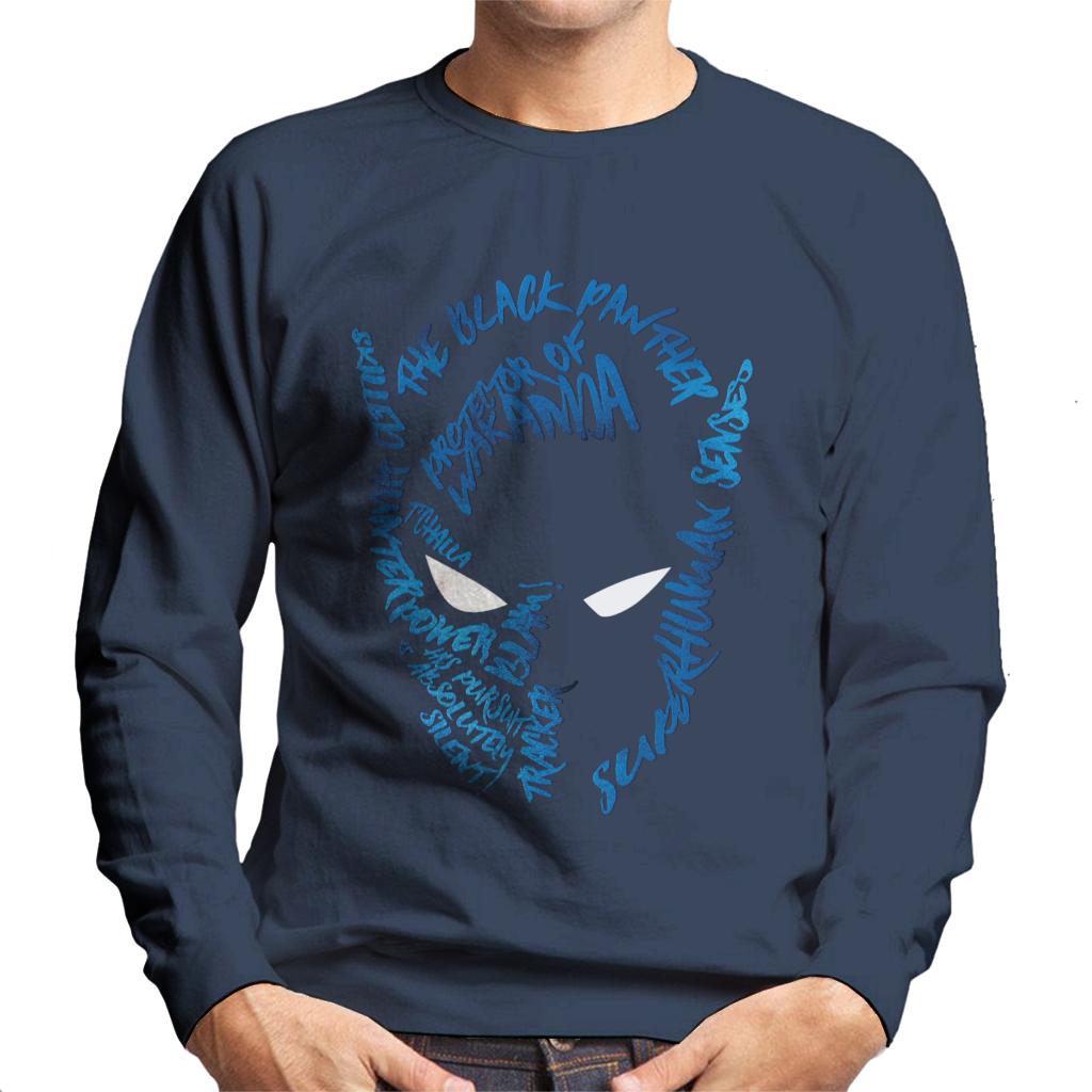 Marvel Mask Text Outline Black Panther Men's Sweatshirt product image 4