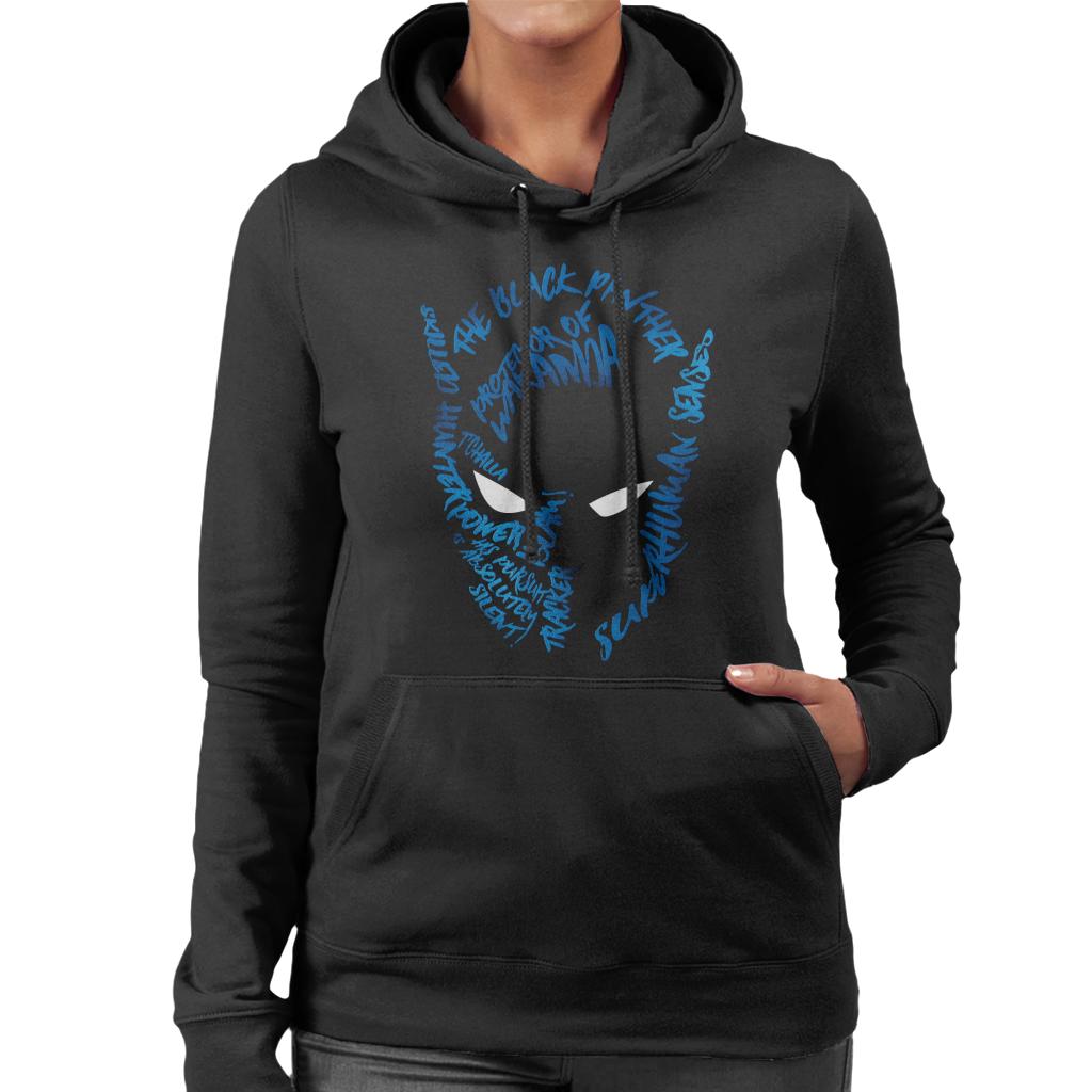 Marvel Mask Text Outline Black Panther Women's Hooded product image 1