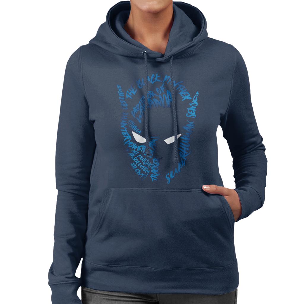 Marvel Mask Text Outline Black Panther Women's Hooded product image 4