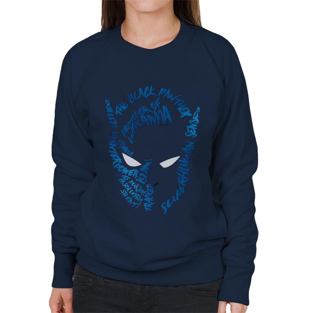 Marvel Mask Text Outline Black Panther Women's Sweatshirt product image 4