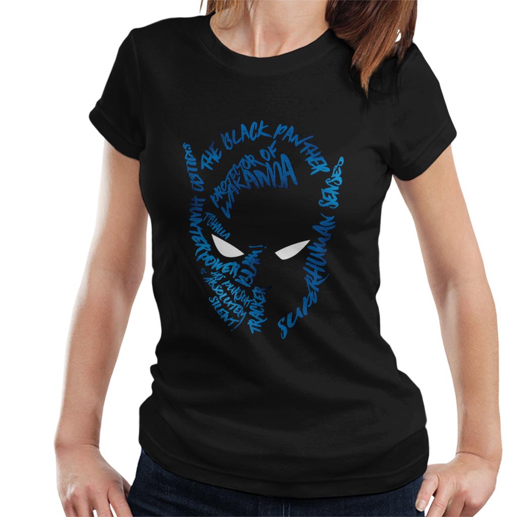 Marvel Mask Text Outline Black Panther Women's T-Shirt product image 1
