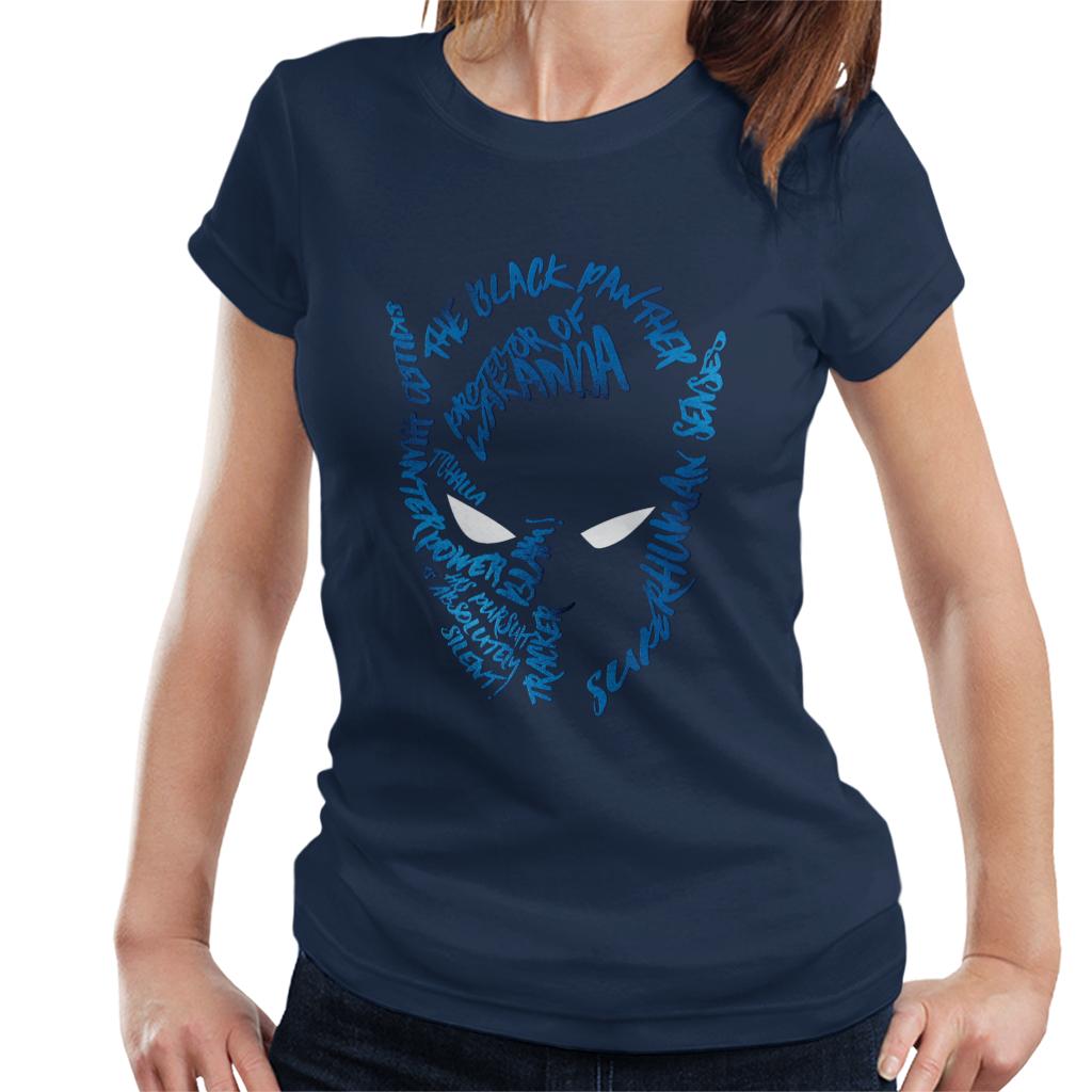 Marvel Mask Text Outline Black Panther Women's T-Shirt product image 4