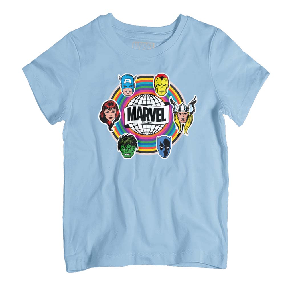 Marvel Comic Retro Avengers Heads Logo Kid's T-Shirt product image 1