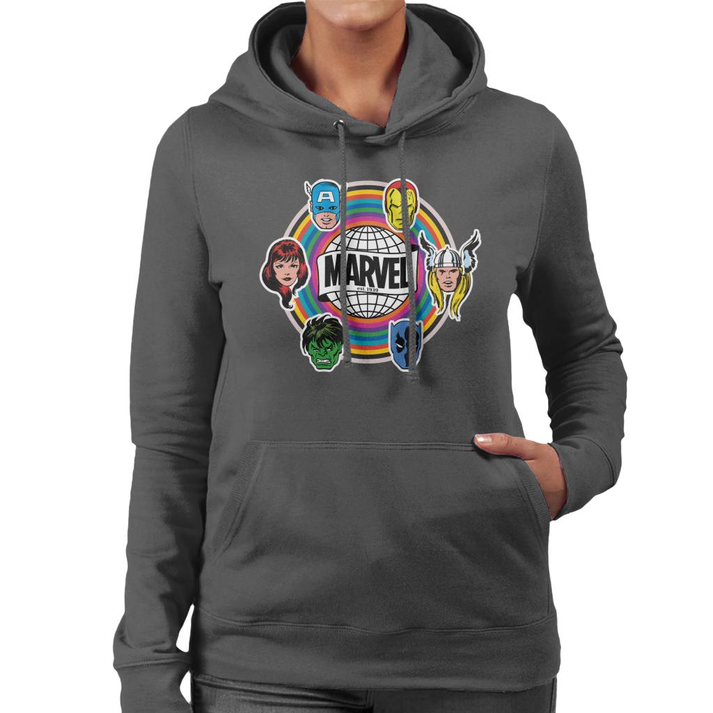 Marvel Comic Retro Avengers Heads Logo Women's Hooded product image 1