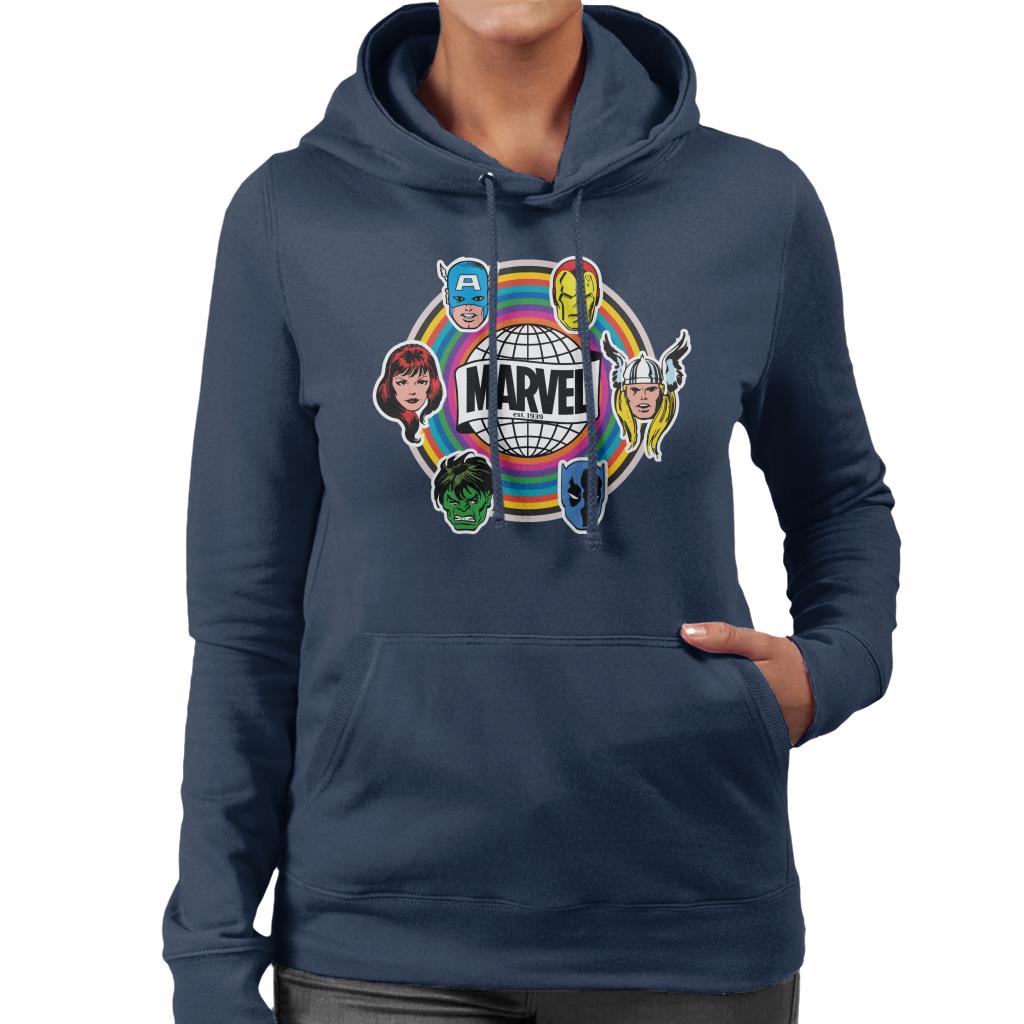 Marvel Comic Retro Avengers Heads Logo Women's Hooded product image 4