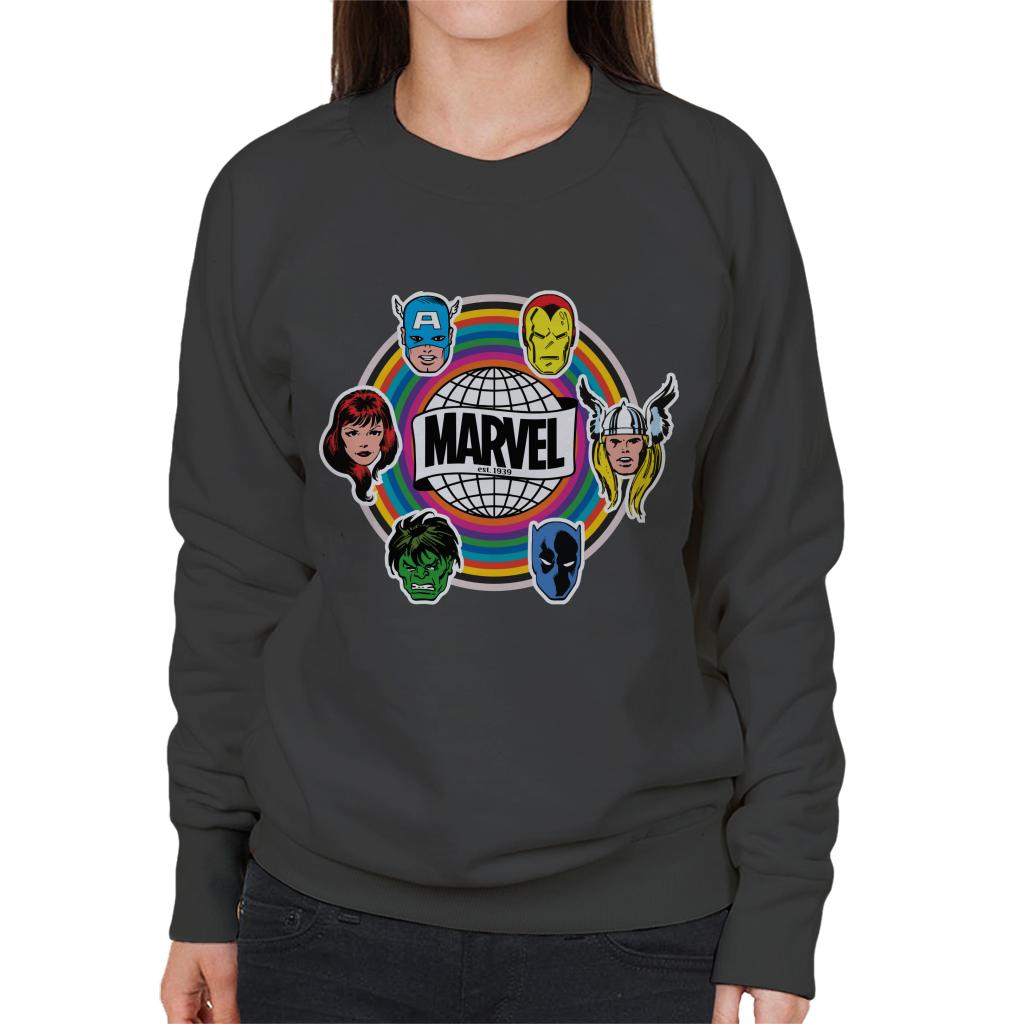 Marvel Comic Retro Avengers Heads Logo Women's Sweatshirt product image 1