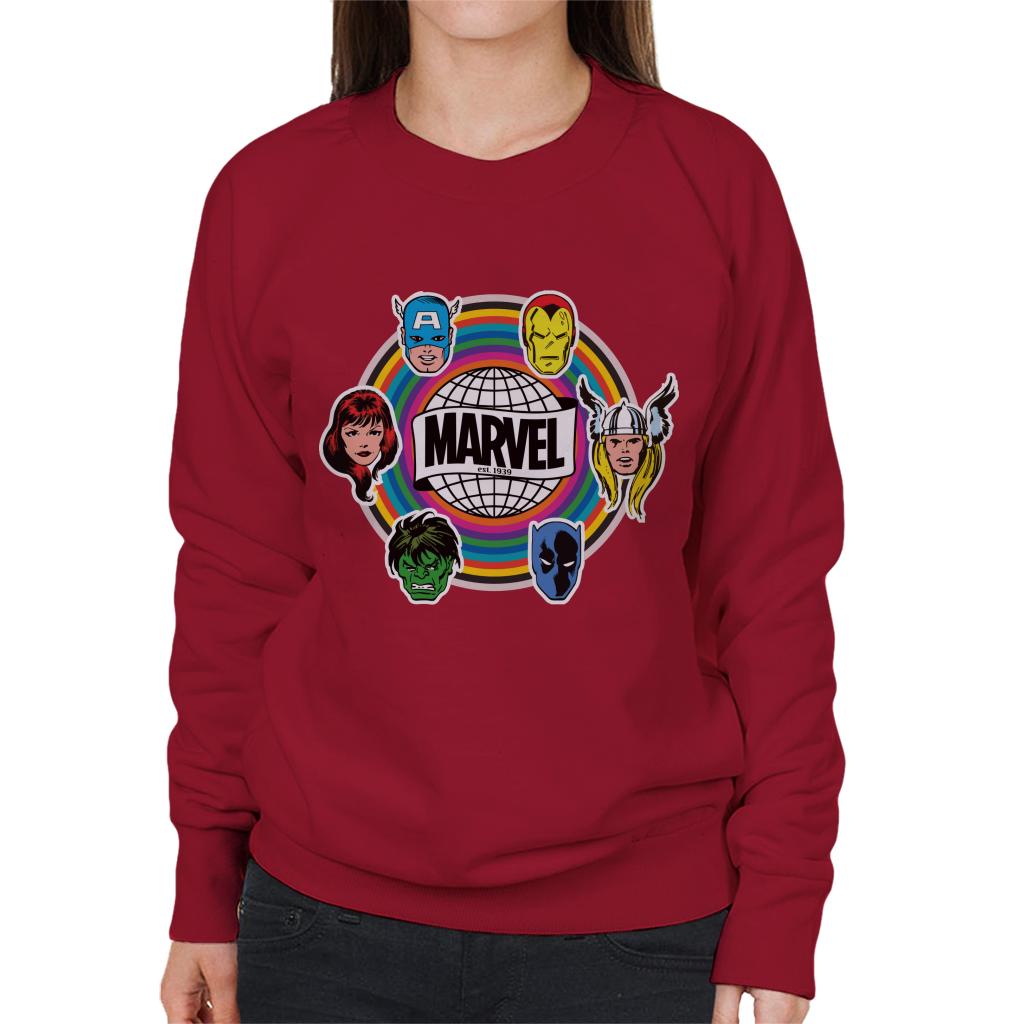 Marvel Comic Retro Avengers Heads Logo Women's Sweatshirt product image 6