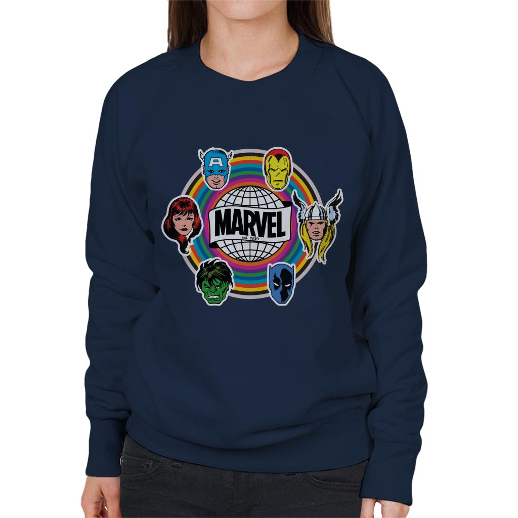 Marvel Comic Retro Avengers Heads Logo Women's Sweatshirt product image 4