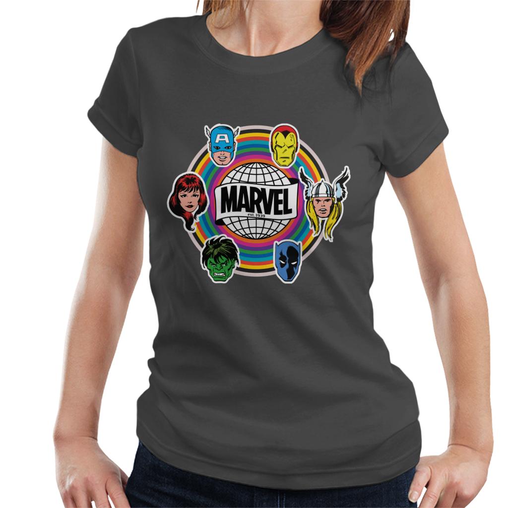 Marvel Comic Retro Avengers Heads Logo Women's T-Shirt product image 1