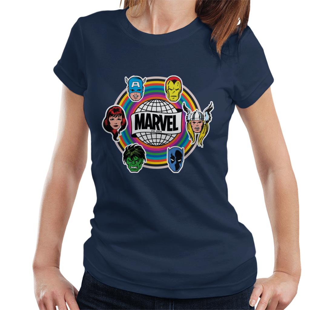 Marvel Comic Retro Avengers Heads Logo Women's T-Shirt product image 4